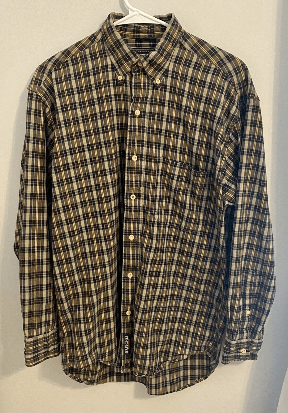Britches Great Outdoors Mens Flannel Button Shirt Size S Plaid Long Sleeve